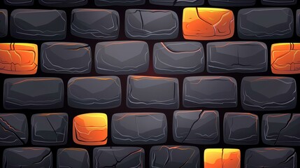 Obraz premium A striking black brick wall background thats perfect for adding depth and texture to any room or project.