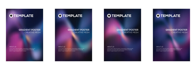 Gradient Poster Templates Creative Mesh Design for Business
