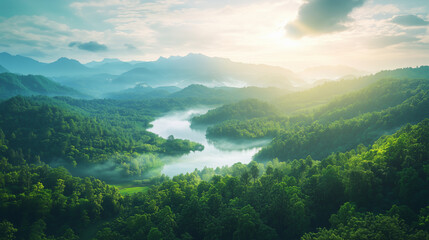Obraz premium morning in the mountains