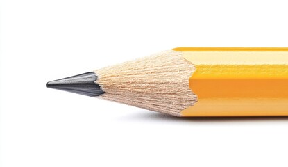 Close-up pencil point on white background