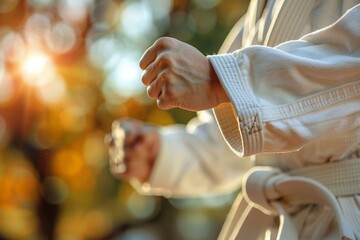Obraz premium Skilled Judo Athlete in Action on the Mat