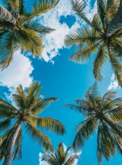 Tropical Palm Trees Skyward View (3)