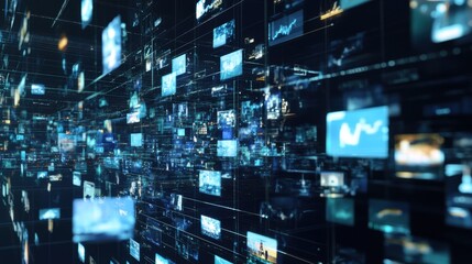 Fototapeta premium An AI powered system enhancing media monitoring by analyzing news data, AI-assisted content filtering, and real-time trend tracking for more accurate media reporting