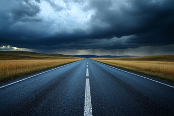 Fototapeta premium Empty road under stormy sky (10)