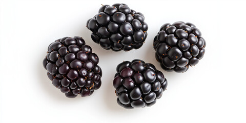Fresh blackberries isolated on white background
