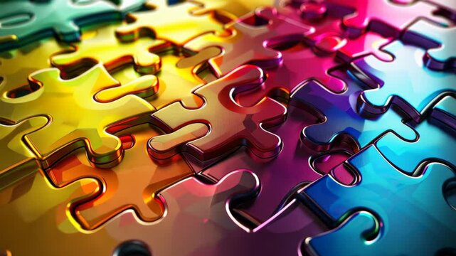 Abstract background showcases colorful array of unsolved puzzles, Ai Generated.