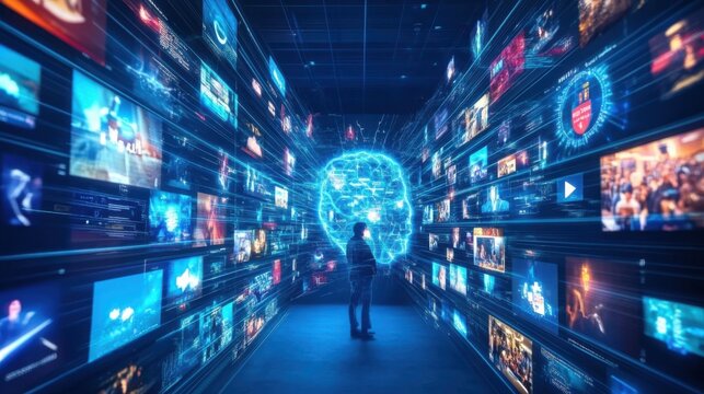 An AI powered system enhancing personalized content recommendations by analyzing user behavior data, AI-assisted content suggestions, and real-time feedback for better entertainment experiences