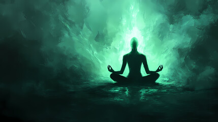 ethereal mystical lotus pose