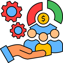 Obraz premium Equity Allocation lineal color icon