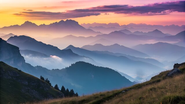 Mountain Range Sunset