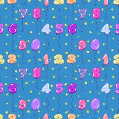 Birthday party seamless pattern for wrapping paper and fabrics and linens and kids clothes print