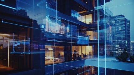 Fototapeta premium An AI powered system enhancing real estate management by analyzing property data, AI-assisted investment recommendations, and real-time market trends for smarter real estate decisions