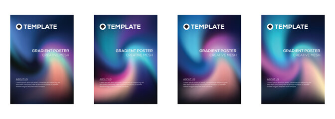 Gradient Poster Templates Creative Mesh Design Backgrounds