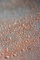 Water Condensation Small Bubbles Moisture on a Glass Window Close up Abstract Background