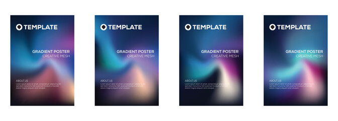 Fototapeta premium Gradient Poster Templates Creative Mesh Design, Colorful Backgrounds
