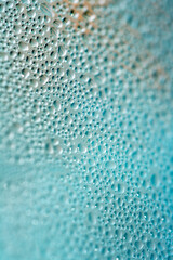 Water Condensation Small Bubbles Moisture on a Glass Window Close up Abstract Background