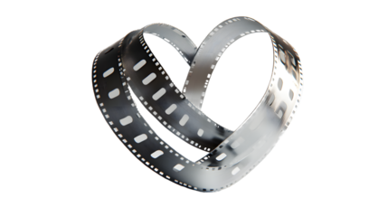Heart Shaped Film Strip A Symbol of Love and Cinema Ideal for Romantic Movie Themes Annivers