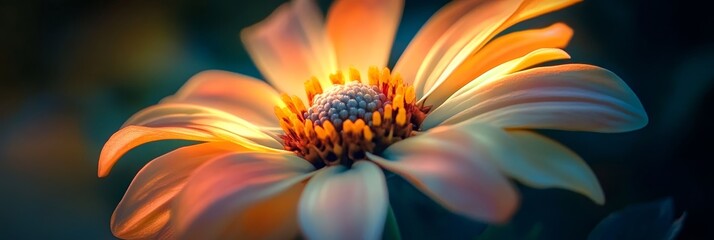Obraz premium Radiant flower blooms in soft light closeup.