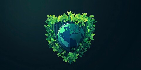 Celebrating Earth Day with a symbol of nature and love for the planet featuring a heart-shaped green design