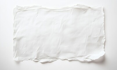 Obraz premium Wrinkled white paper on white background
