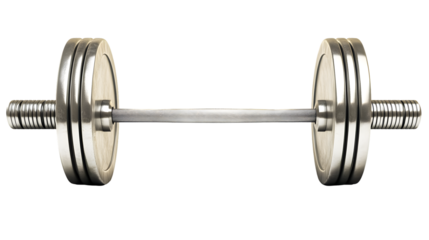 Metal Barbell Isolated on Black Background