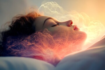 Surreal therapy. Visual distortion. Metaphorical sleep deprivation feelings of a mental illusion. Hallucination - due to sleep deprivation: abstract image of physical state. Phantom sounds.