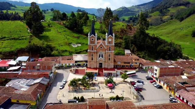 aerial view  of belmira town in Colombia