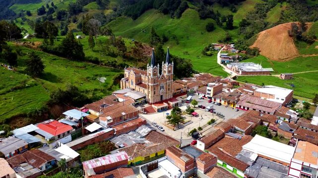 aerial view  of belmira town in Colombia