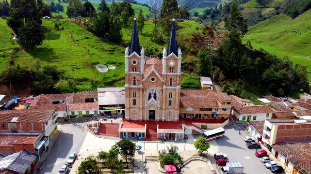 aerial view  of belmira town in Colombia