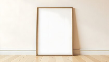 Minimalist Photo Frame Mockup Leaning on a Wall