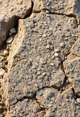 Close-up of rough-hewn granite rock, isolated, earth science, boulder, mineral