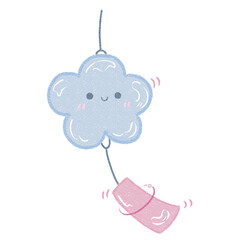 blue cloud flower elements