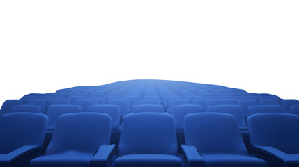 Obraz premium Rows of Blue Theater Seats in a Darkened Auditorium Ideal for Entertainment and Cinema Concept