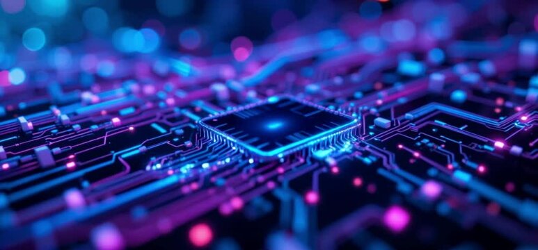 Blue and Purple technology background circuit 