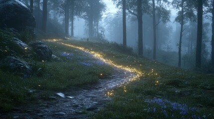 Fototapeta premium Mystical forest path at twilight