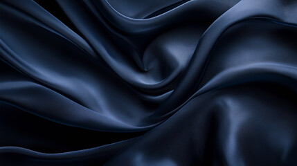 Obraz premium Luxury Navy Blue Silk Fabric with Elegant Flowing Texture