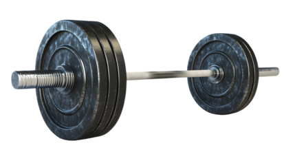 Weightlifting Equipment A Detailed Barbell with Plates for Fitness and Strength Training