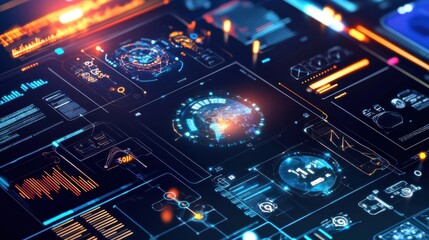 Obraz premium An AI powered system improving digital marketing by analyzing audience engagement data, AI-assisted ad personalization, and real-time campaign performance for targeted digital strategies