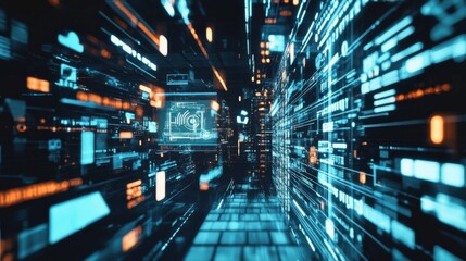 Obraz premium An AI powered system improving digital marketing by analyzing audience engagement data, AI-assisted ad personalization, and real-time campaign performance for targeted digital strategies