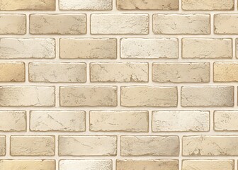 Fototapeta premium CreamColored Brick Wall Texture Seamless Pattern Background Image