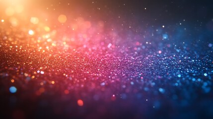 Colorful background featuring illuminated and glittering particles with blurred effects