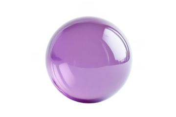 A translucent purple bubble with a reflective surface set against a transparent background