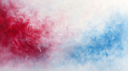Fototapeta premium Gentle Watercolor Wash Blending Red and Blue Hues With Soft White Undertones Creates an Abstract Background Design