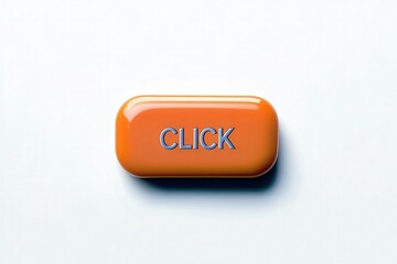 rectangle orange button, "CLICK" on a clean white background  