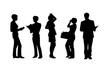 Business Team Silhouette - Vector Illustration