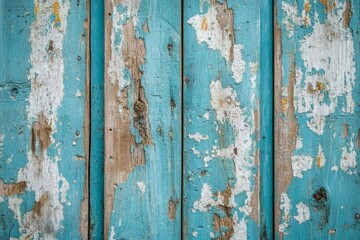 Weathered Teal Wooden Fence Panels