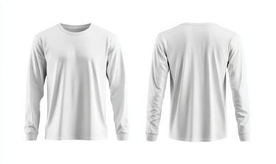 Blank white long sleeve t-shirt mockup (2)