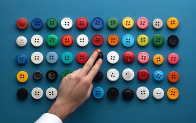 Hand selecting button