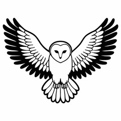 Obraz premium Black eagle wings vector silhouette illustration