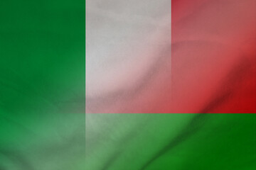 Obraz premium Italy and Belarus official flag international relations BLR ITA